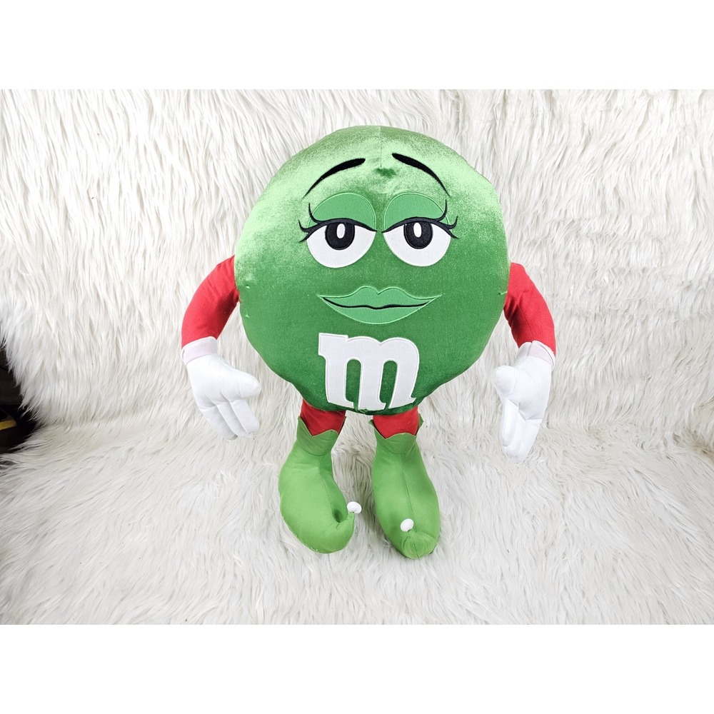 Super Nice Jumbo Mrs. M&M Christmas Plush 24 Inches Green Red